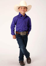 Roper Boys Long Sleeve Snap Solid Poplin Western Model Western Shirt - Roper - Flyclothing LLC
