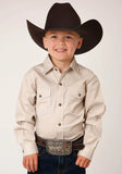 Roper Boys Long Sleeve Snap Solid Poplin Western Model  Western Shirt - Roper