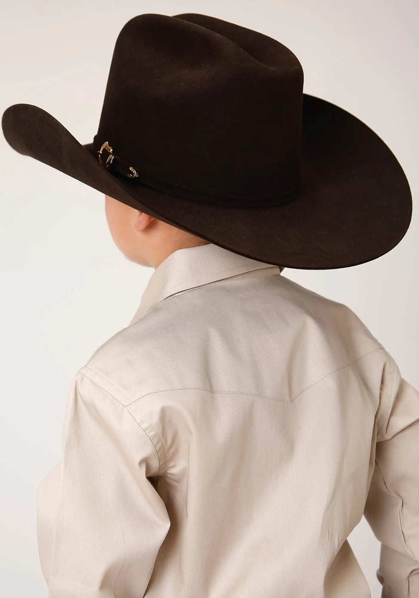 Roper Boys Long Sleeve Snap Solid Poplin Western Model Western Shirt - Roper - Flyclothing LLC