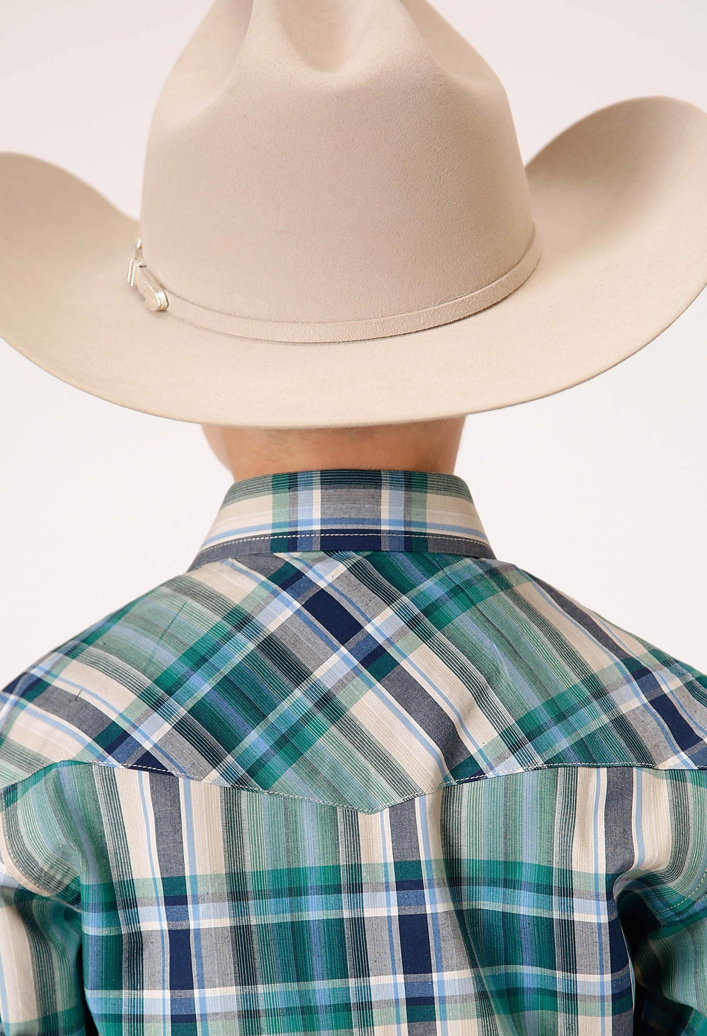 Roper Boys Long Sleeve Snap Ocean Plaid Western Shirt - Roper - Flyclothing LLC