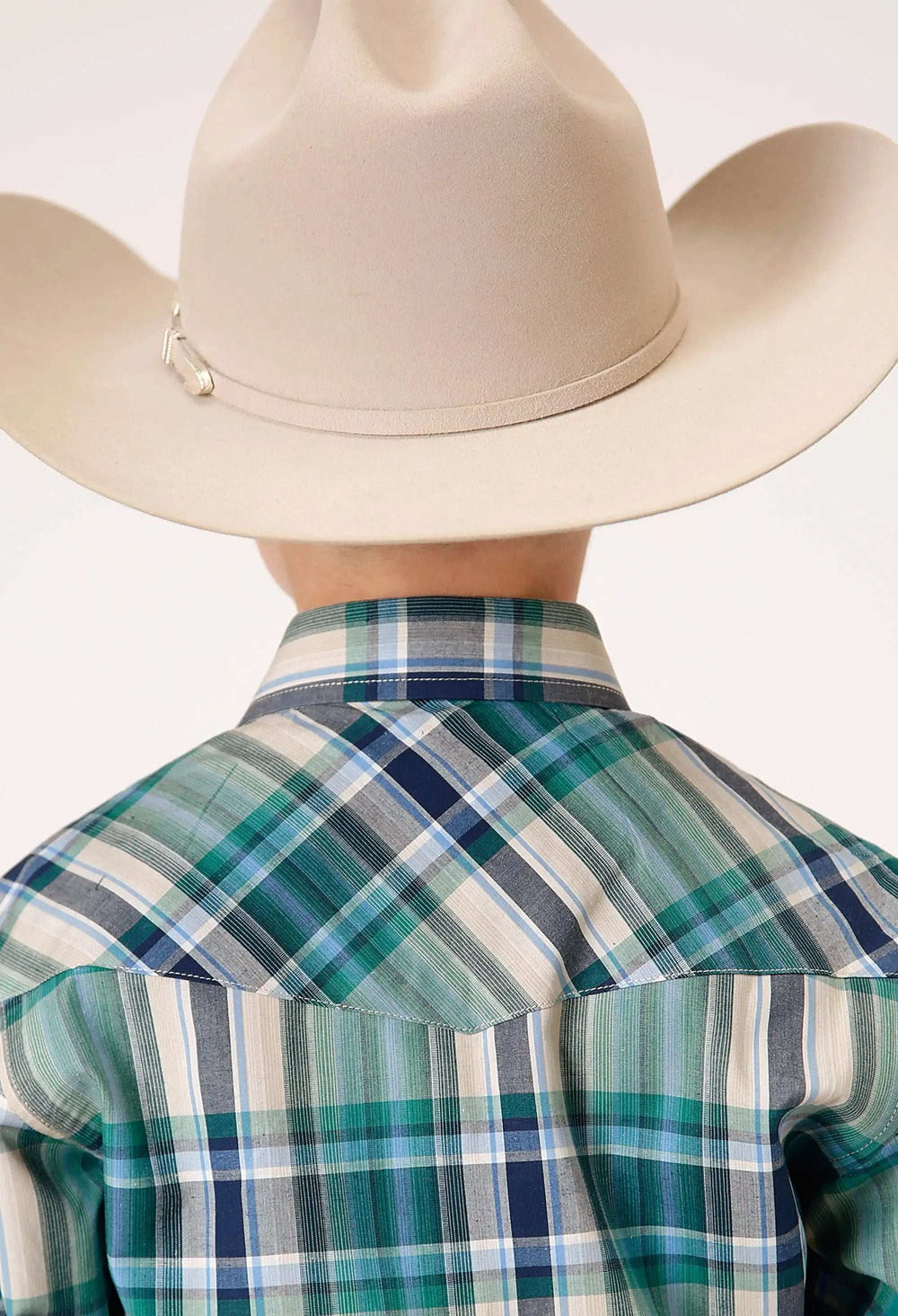 Roper Boys Long Sleeve Snap Ocean Plaid Western Shirt - Roper - Flyclothing LLC