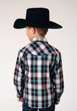 Roper Boys Long Sleeve Snap West Plaid Western Shirt - Roper