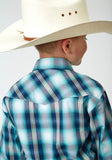 Roper Boys Long Sleeve Snap Cool Breeze Plaid Western Shirt - Roper