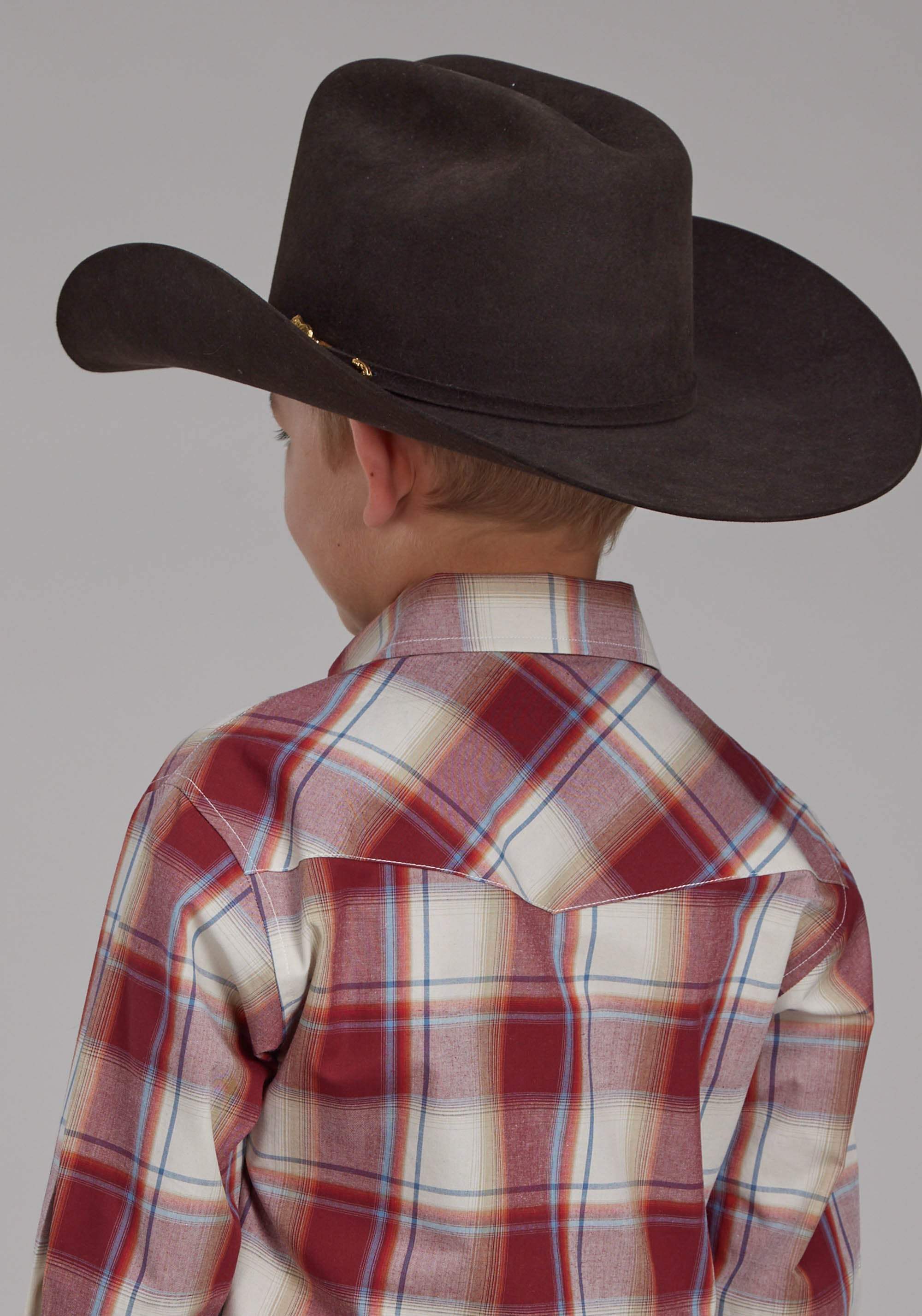 Roper Boys '57 Chevy Plaid Long Sleeve Snap Western Shirt - Roper - Flyclothing LLC