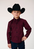 Roper Boys Long Sleeve Button Four Leaf Foulard Western Shirt - Roper
