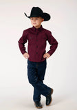 Roper Boys Long Sleeve Button Four Leaf Foulard Western Shirt - Roper
