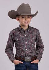 Roper Boys Long Sleeve Button Iron Paisley Western Shirt - Roper - Flyclothing LLC