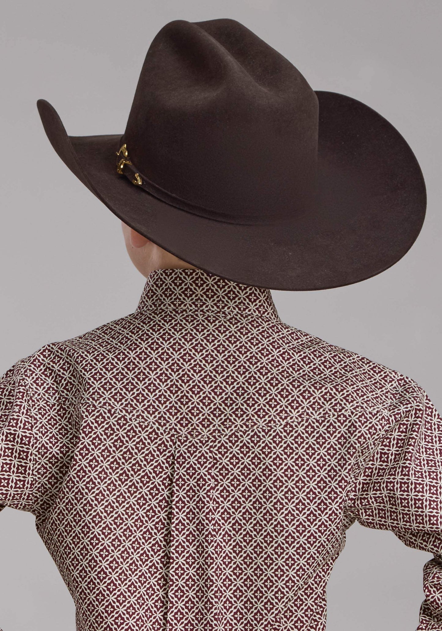 Roper Boys Stretch Four Point Foulard - Wine Long Sleeve Button Western Shirt - Roper - Flyclothing LLC
