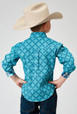 Roper Boys Long Sleeve Button Lake Medallion Western Shirt - Roper