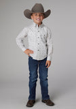 Roper Boys Long Sleeve Button Silver Medallion Western Shirt - Roper