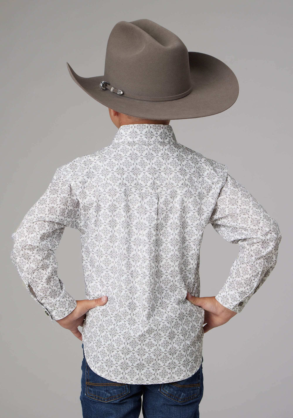 Roper Boys Long Sleeve Button Silver Medallion Western Shirt - Roper - Flyclothing LLC