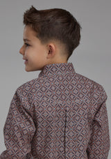 Roper Boys Ginger Foulard Long Sleeve Button Western Shirt