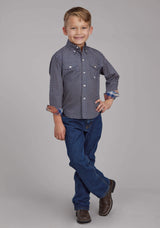 Roper Boys Diamond Eye Geo Long Sleeve Button Western Shirt - Roper - Flyclothing LLC