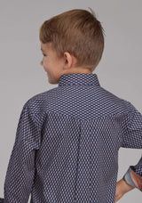 Roper Boys Diamond Eye Geo Long Sleeve Button Western Shirt - Roper - Flyclothing LLC