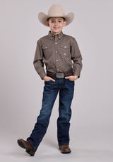 Roper Boys Long Sleeve Button Vintage Foulard Western Shirt