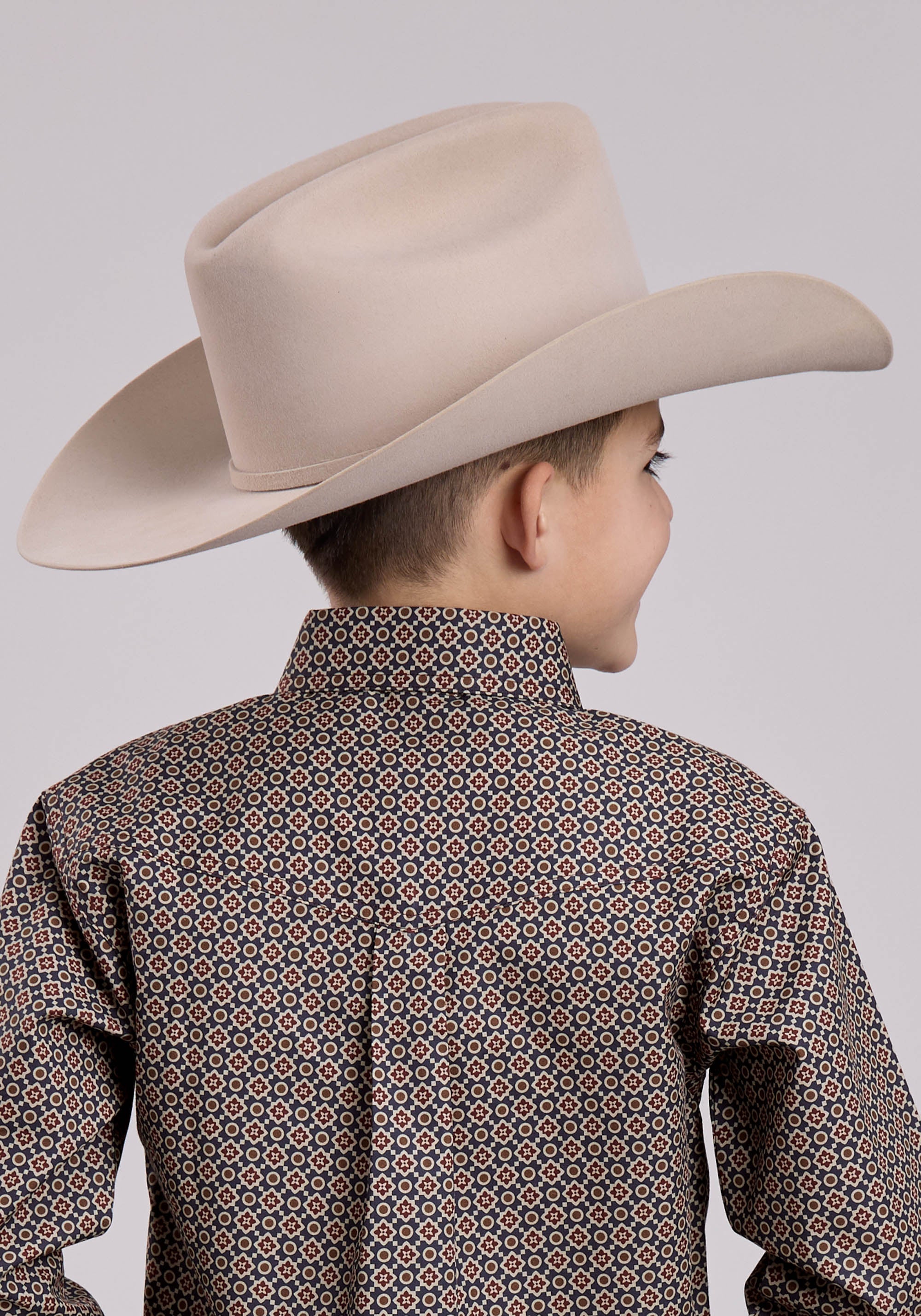 Roper Boys Long Sleeve Button Vintage Foulard Western Shirt