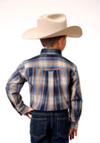 Roper Boys Long Sleeve Button Ranch Plaid Western Shirt - Roper