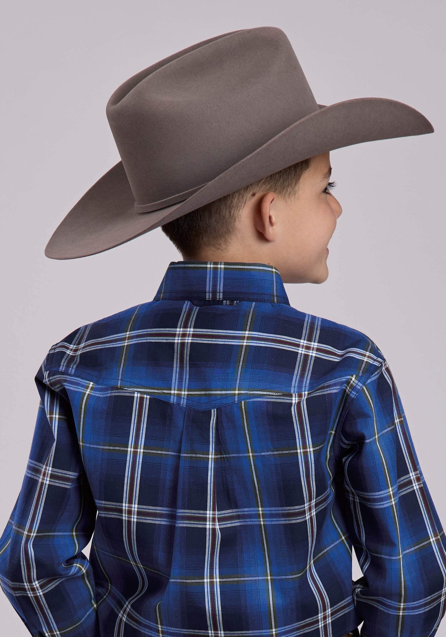 Roper Boys Long Sleeve Button Midnight Plaid Western Shirt - Roper - Flyclothing LLC