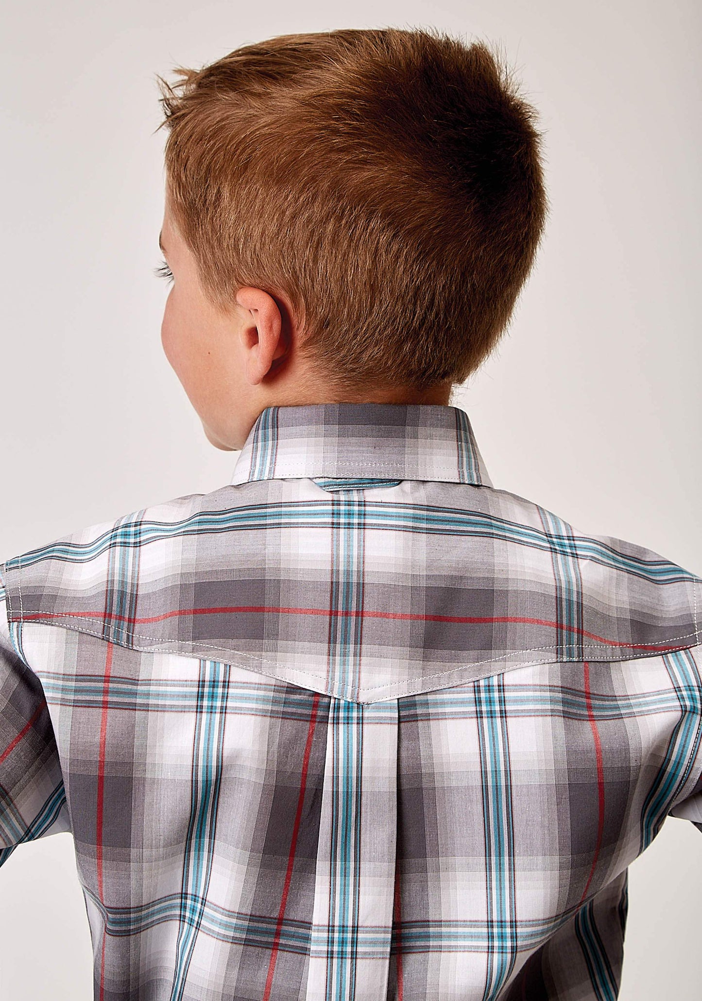 Roper Boys Long Sleeve Button Gray Cloud Plaid Western Shirt - Roper - Flyclothing LLC
