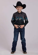 Roper Boys Long Sleeve Snap Painterly Rodeo Border Scenic Print Western Shirt - Roper - Flyclothing LLC
