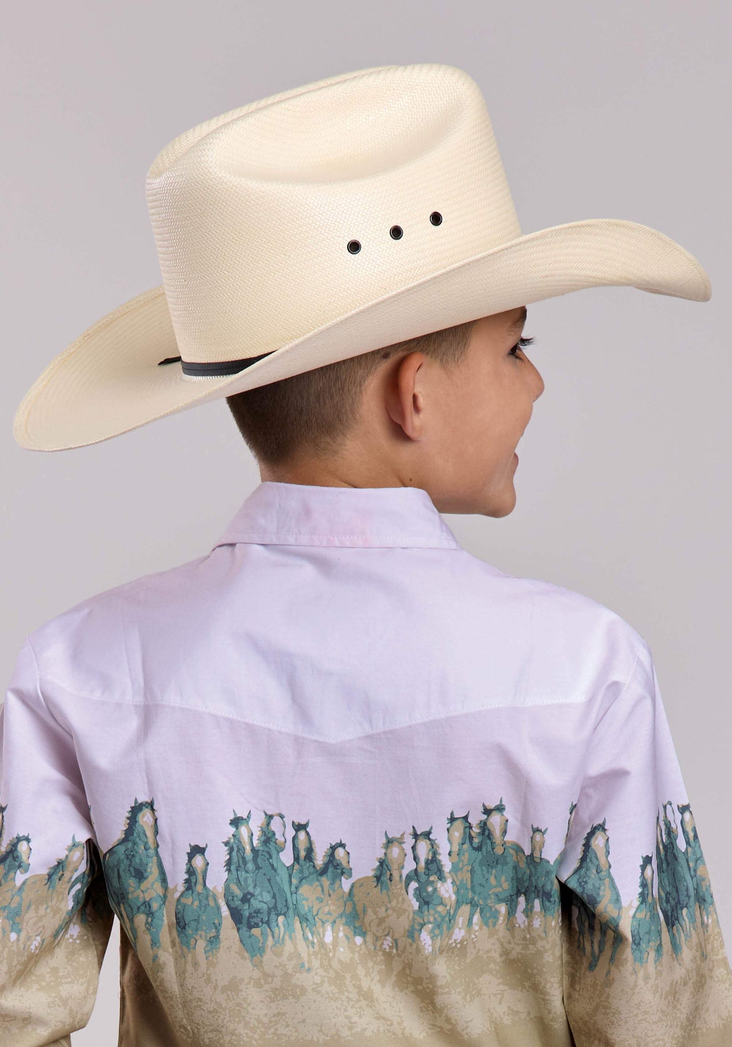 Boys Roper Run Wild Border Long Sleeve Snap Shirt - Roper - Flyclothing LLC