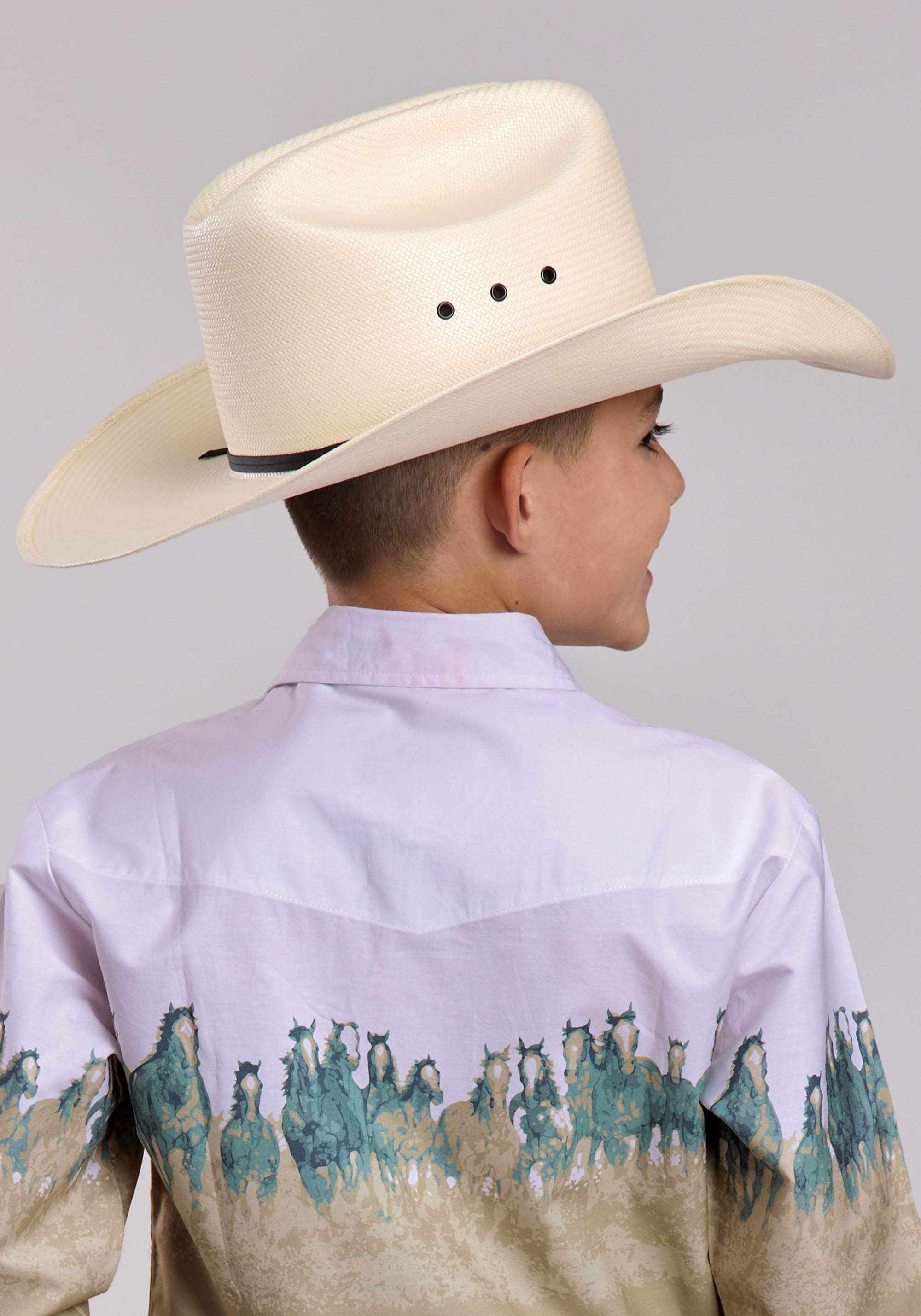 Boys Roper Run Wild Border Long Sleeve Snap Shirt - Roper - Flyclothing LLC