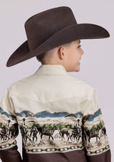 Roper Boys Long Sleeve Snap Country Trails Scenic Border Western Shirt - Roper - Flyclothing LLC