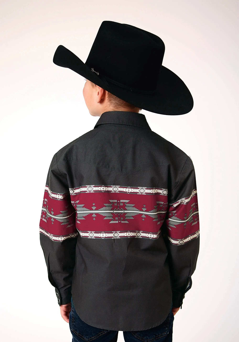 Roper Boys Long Sleeve Snap Aztec Border Western Shirt - Roper - Flyclothing LLC