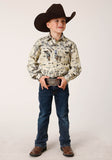 Roper Boys Long Sleeve Button Vintage Postcard Print Western Shirt - Roper