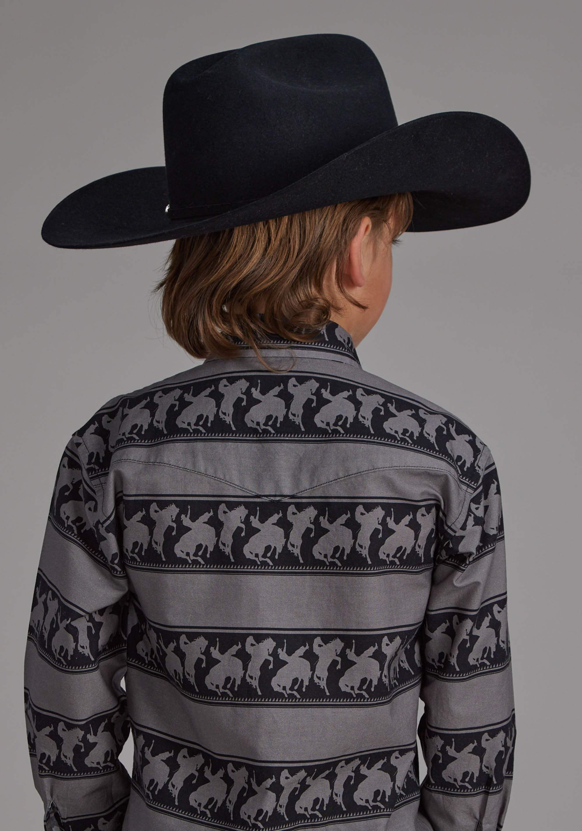 Roper Boys Horizontal Rodeo Stripe Long Sleeve Button Western Shirt - Roper - Flyclothing LLC