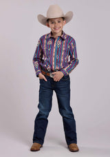 Roper Boys Long Sleeve Snap Vintage Stripe Western Shirt - Roper - Flyclothing LLC