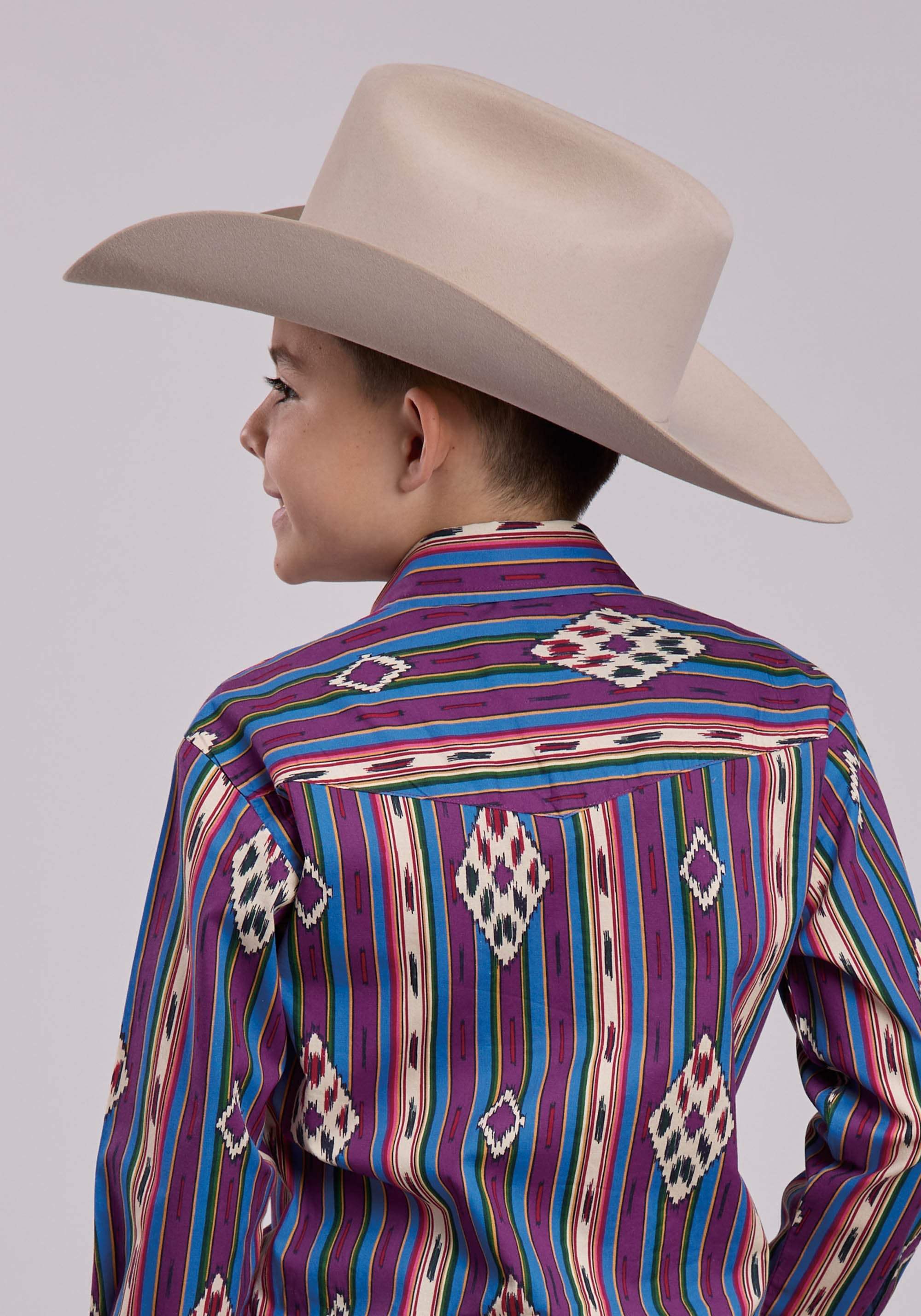 Roper Boys Long Sleeve Snap Vintage Stripe Western Shirt - Roper - Flyclothing LLC