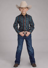 Roper Boys Vertical Stripe Long Sleeve Snap Western Shirt - Roper - Flyclothing LLC