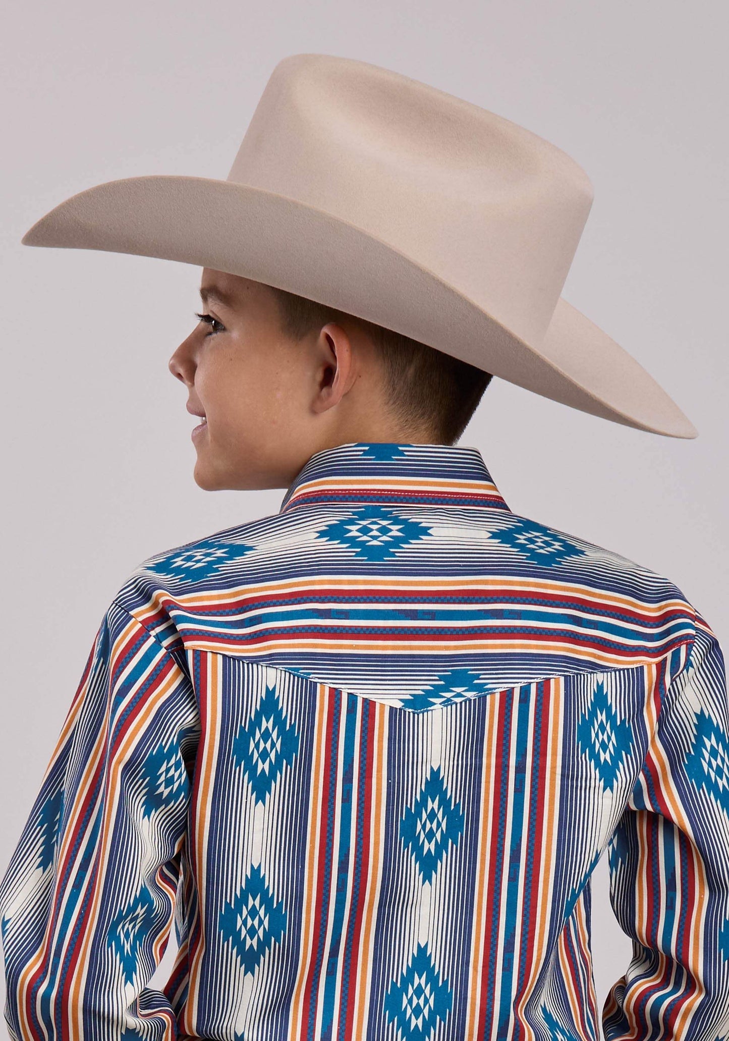 Boys Roper Ombre Stripe Long Sleeve Snap Shirt - Roper - Flyclothing LLC