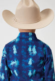 Roper Boys Long Sleeve Snap Hawaiian Ombre Print Western Shirt - Roper