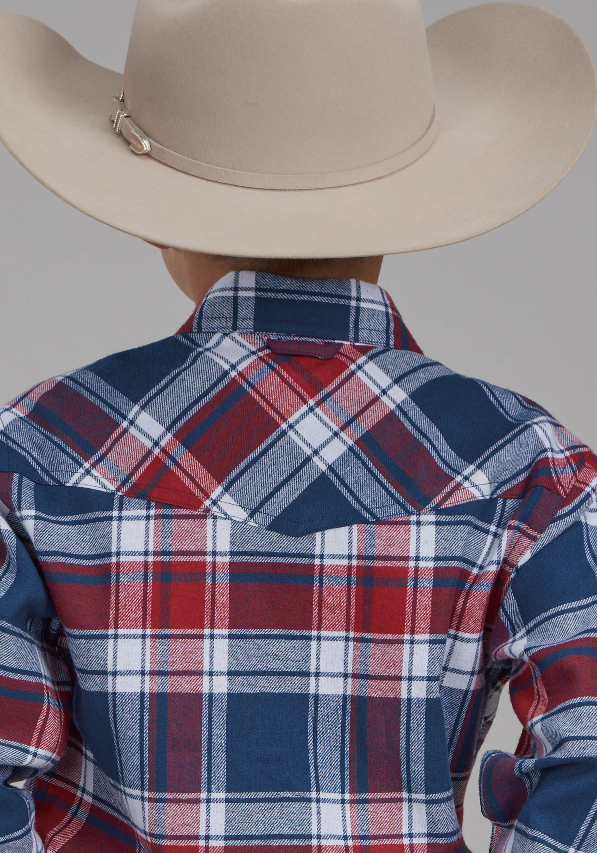 Roper Boys Unlined Flannel Shirt Long Sleeve Snap Western Shirt