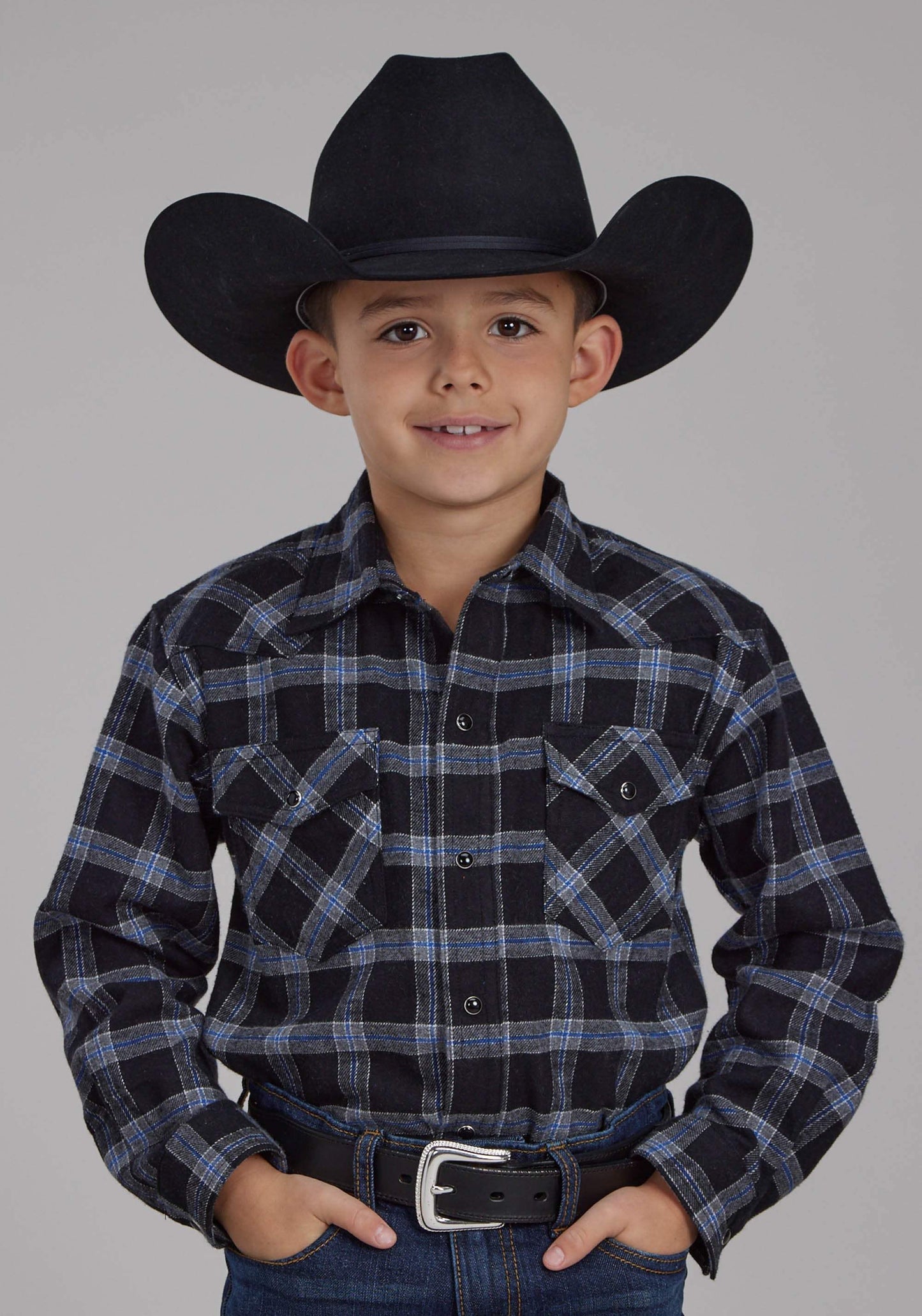 Roper Boys Unlined Flannel Shirt Long Sleeve Snap Western Shirt - Roper - Flyclothing LLC