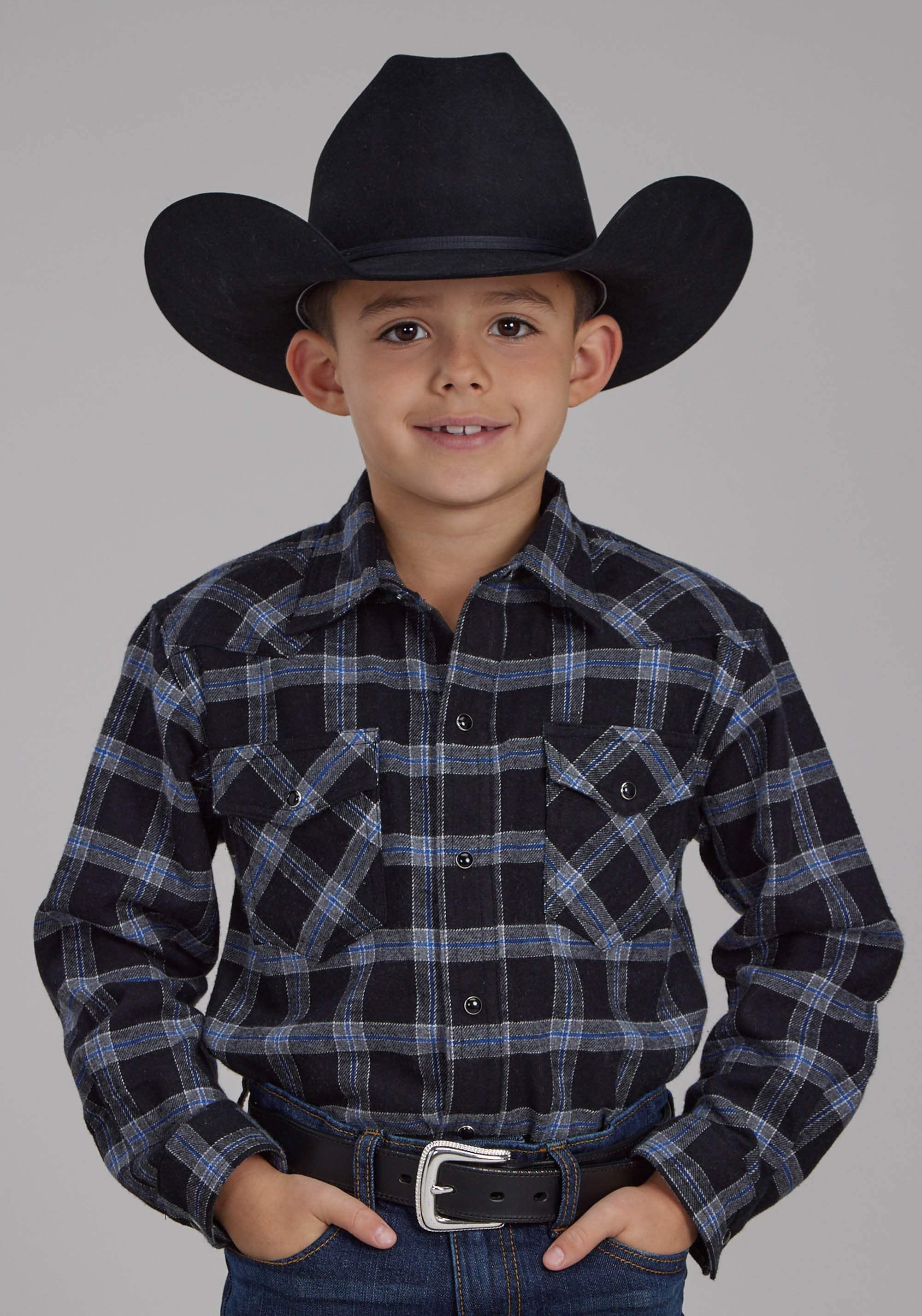 Roper Boys Unlined Flannel Shirt Long Sleeve Snap Western Shirt - Roper - Flyclothing LLC