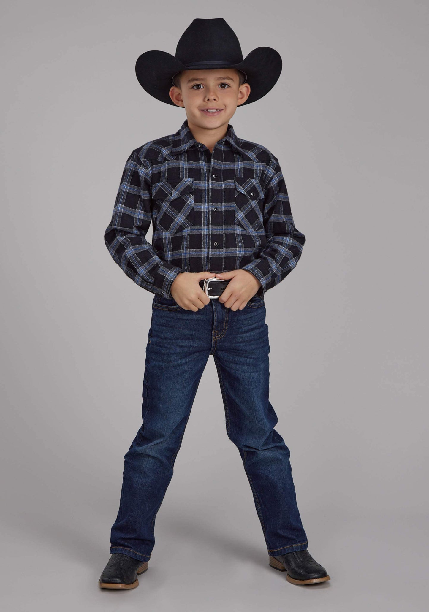 Roper Boys Unlined Flannel Shirt Long Sleeve Snap Western Shirt - Roper - Flyclothing LLC