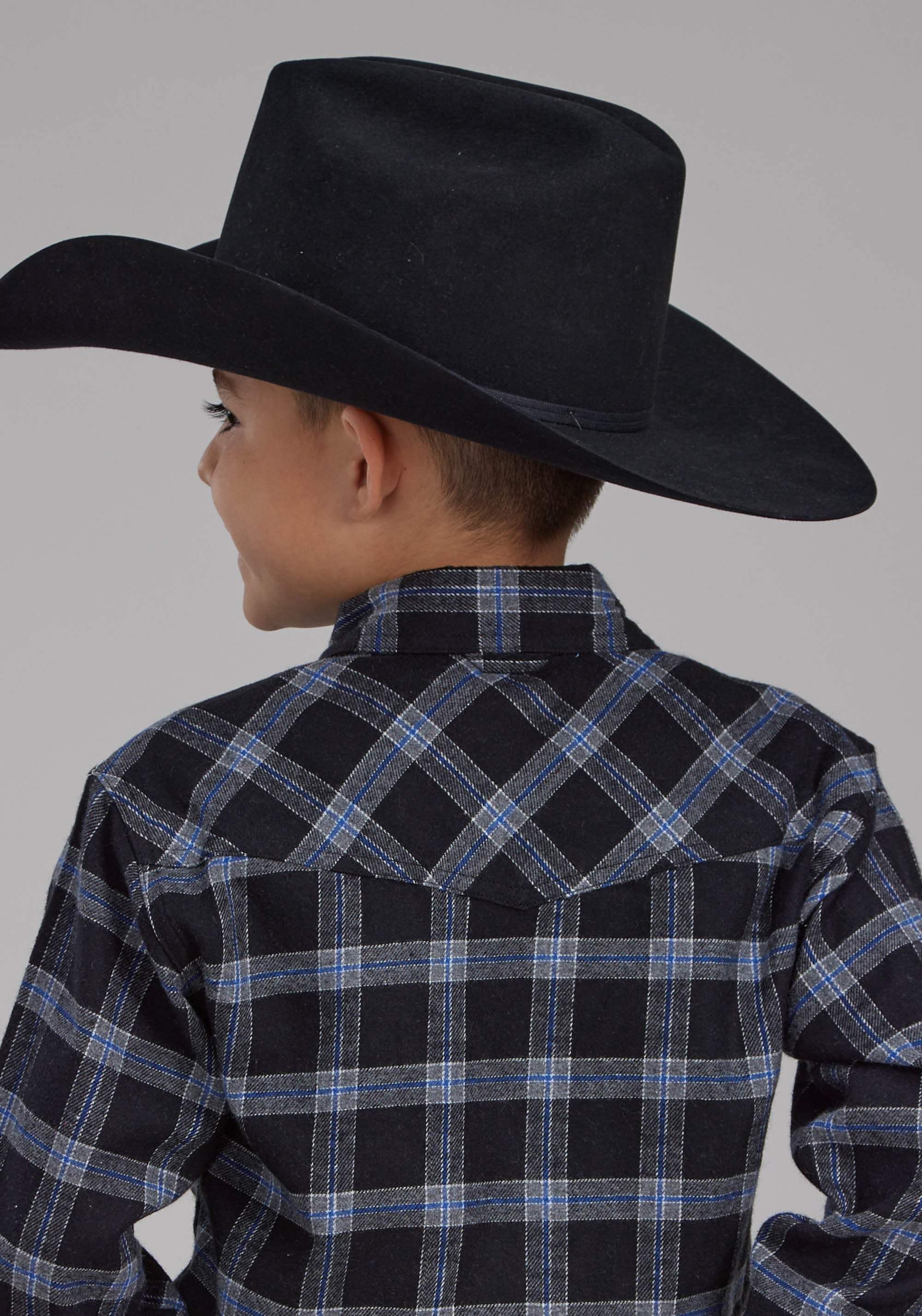 Roper Boys Unlined Flannel Shirt Long Sleeve Snap Western Shirt - Roper - Flyclothing LLC
