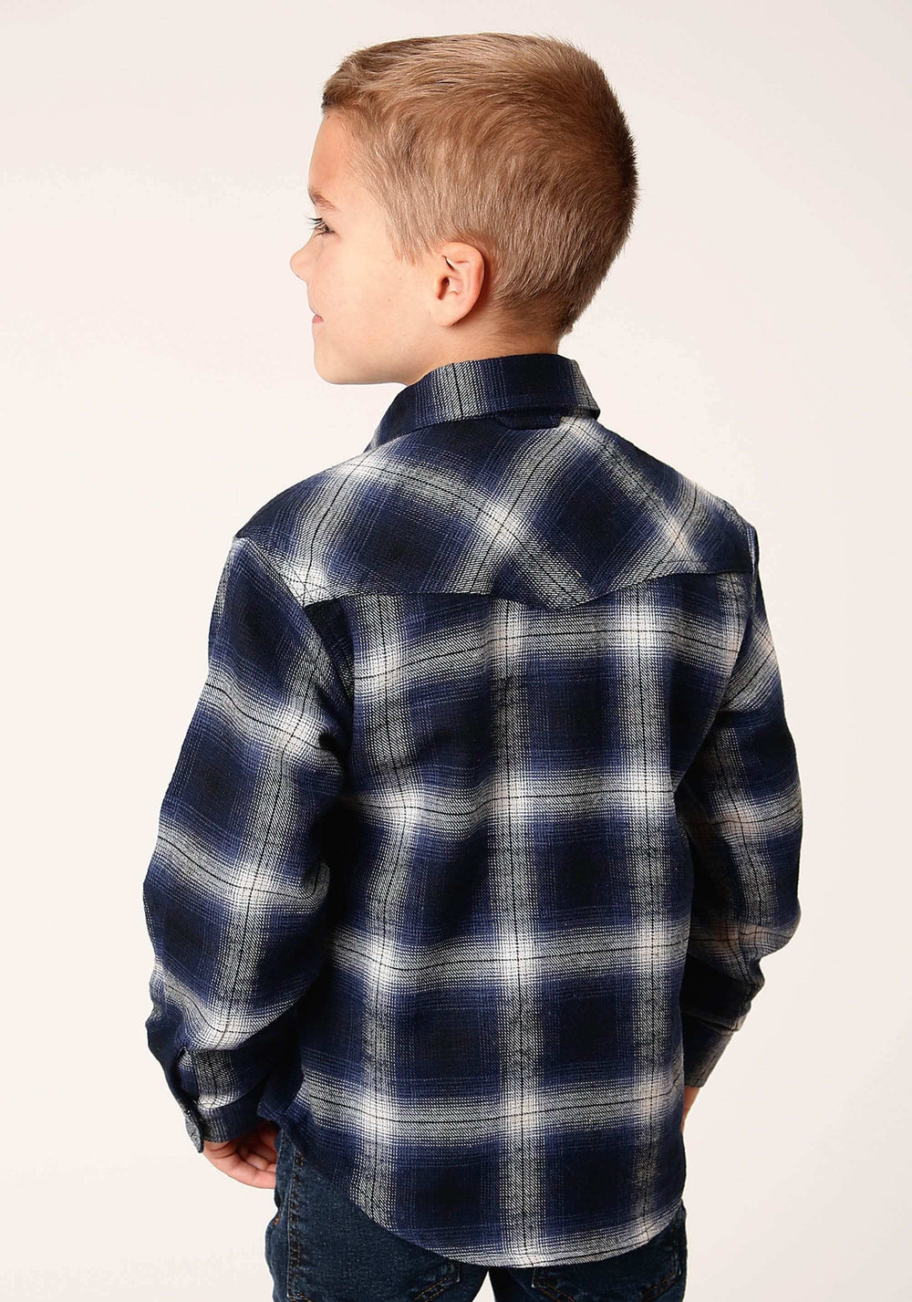 Roper Boys Long Sleeve Snap Unlined Flannel Shirts Western Shirt - Roper - Flyclothing LLC