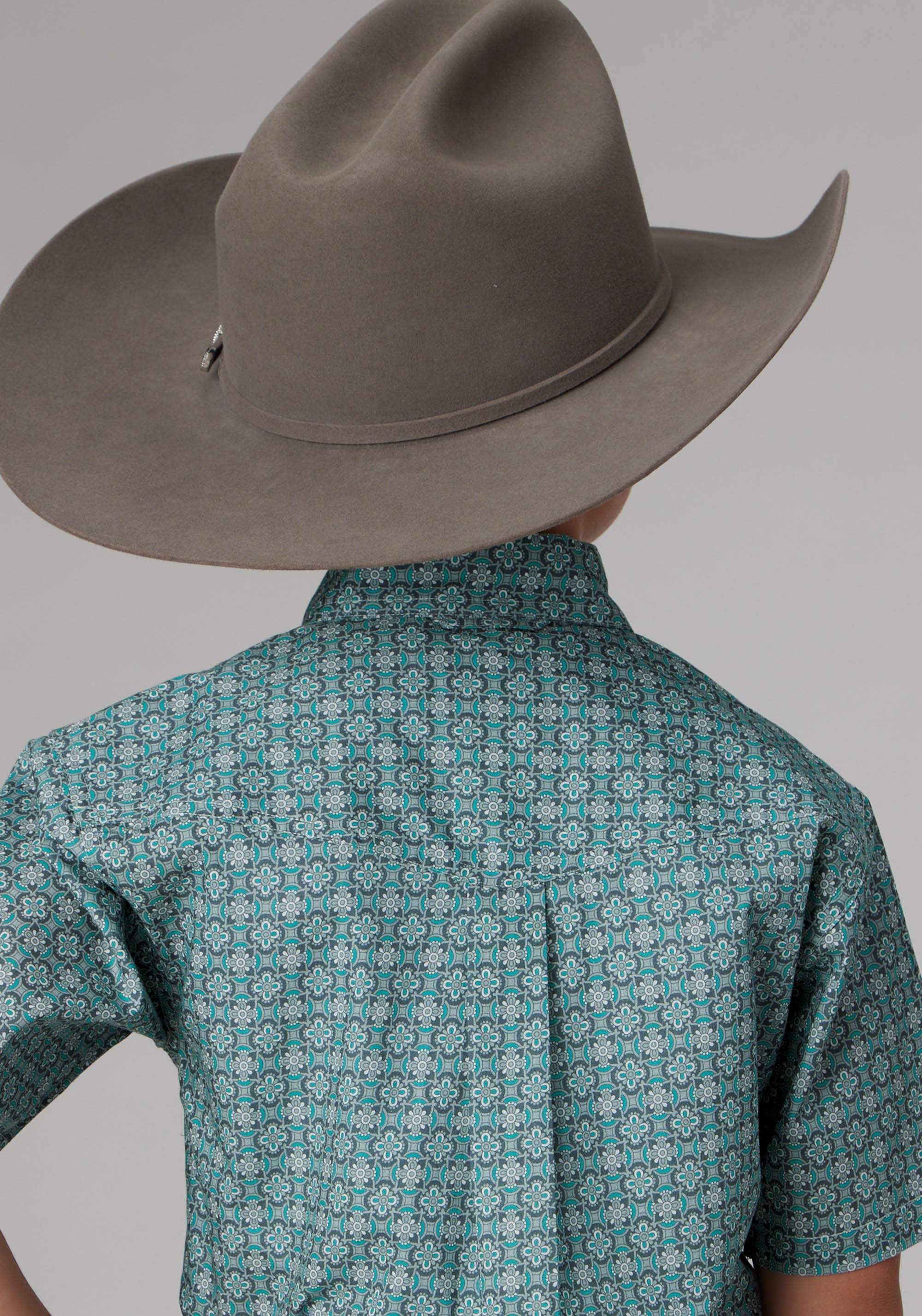 Roper Boys Short Sleeve Button Silver Spring Foulard Western Shirt - Roper - Flyclothing LLC