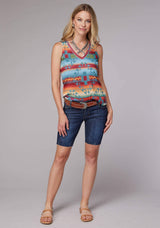 Roper Womens Sweater Jersey V-neck Tank Sleeveless Pullover Western Shirt - Roper - Flyclothing LLC