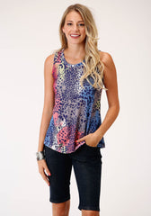 Roper Womens Sweater Knit Jersey Sleeveless Knit Top - Roper