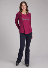 Roper Womens Scoop Neck Tee Long Sleeve Pullover Western Shirt - Roper - Flyclothing LLC