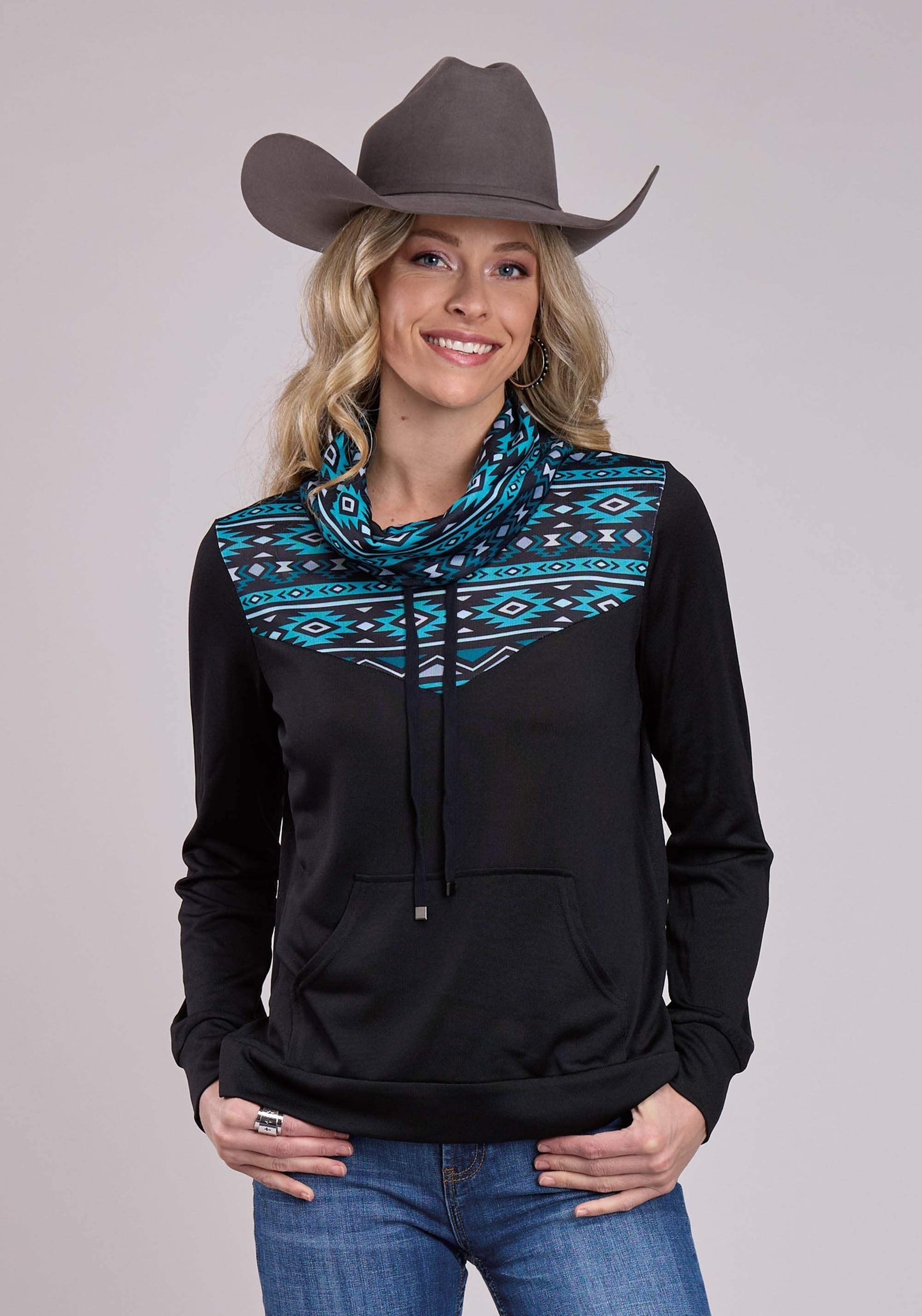 Roper Womens Long Sleeve Pullover Cowl Neck Pullover Top Western Shirt - Roper - Flyclothing LLC