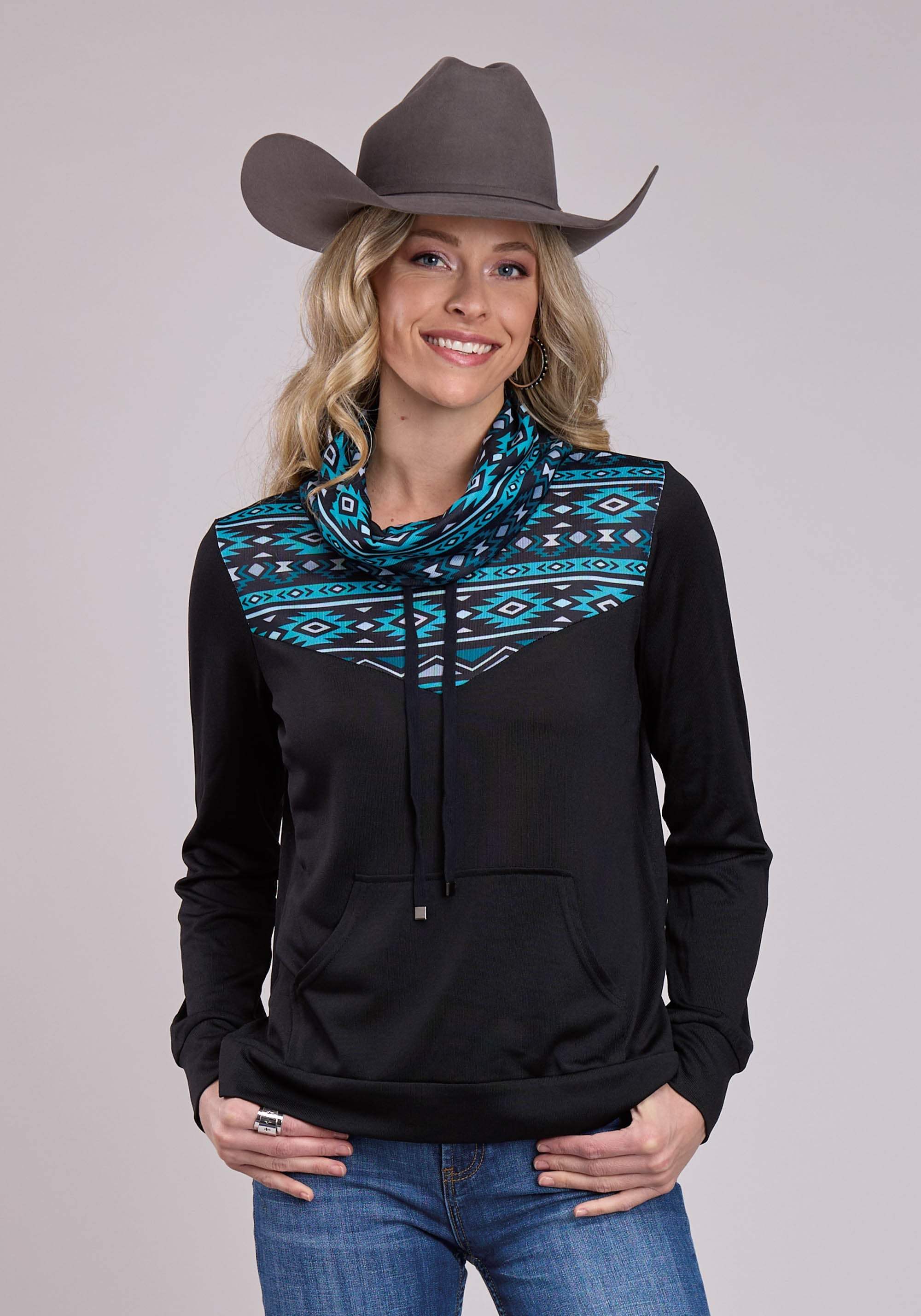 Roper Womens Long Sleeve Pullover Cowl Neck Pullover Top Western Shirt - Roper - Flyclothing LLC
