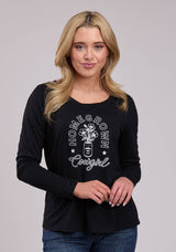 Roper Womens Long Sleeve Pullover Poly Rayon Jersey Tee Western Shirt