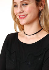 Roper Womens Black With Smile Pocket Long Sleeve Knit Top - Roper - Flyclothing LLC