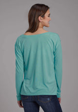 Roper Womens Poly Rayon Long Sleeve Jersey Tee Long Sleeve Pullover Western Shirt - Roper - Flyclothing LLC
